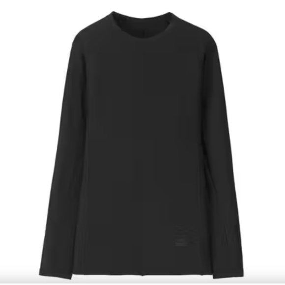 New Alexander Wang x Uniqlo Ribbed Crew Neck Long Sleeve Heattech T-shirt Black - Picture 1 of 7